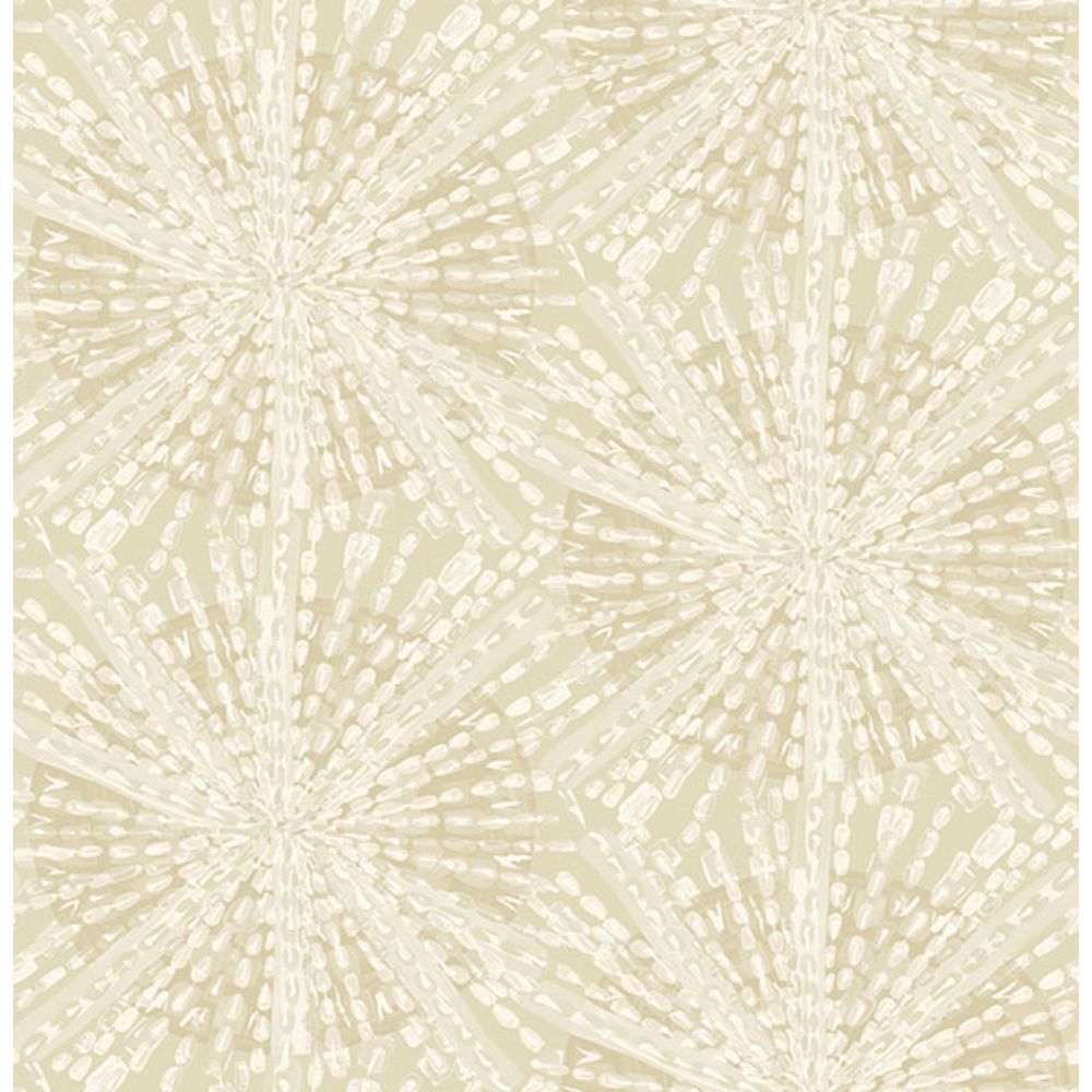 LiLi WhittWhitt by Brewster LLS4119 Soft Gold Sunburst Peel & Stick Wallpaper