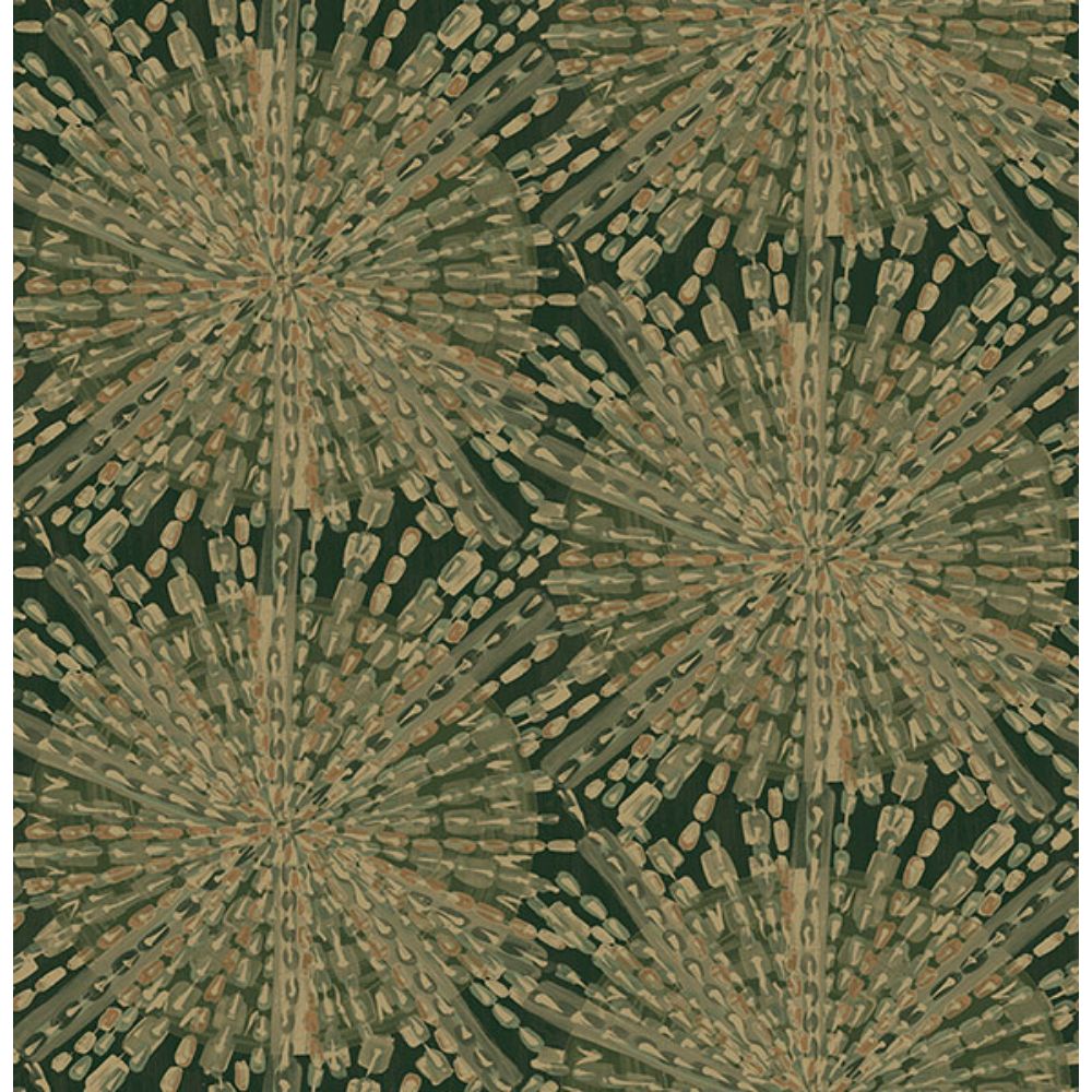 LiLi WhittWhitt by Brewster LLS4120 Emerald Green Sunburst Peel & Stick Wallpaper