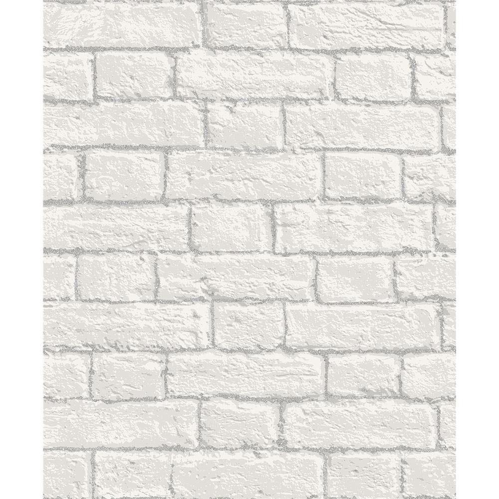 Coloroll by Brewster M1038 CWV Ditmas White Brick Wallpaper
