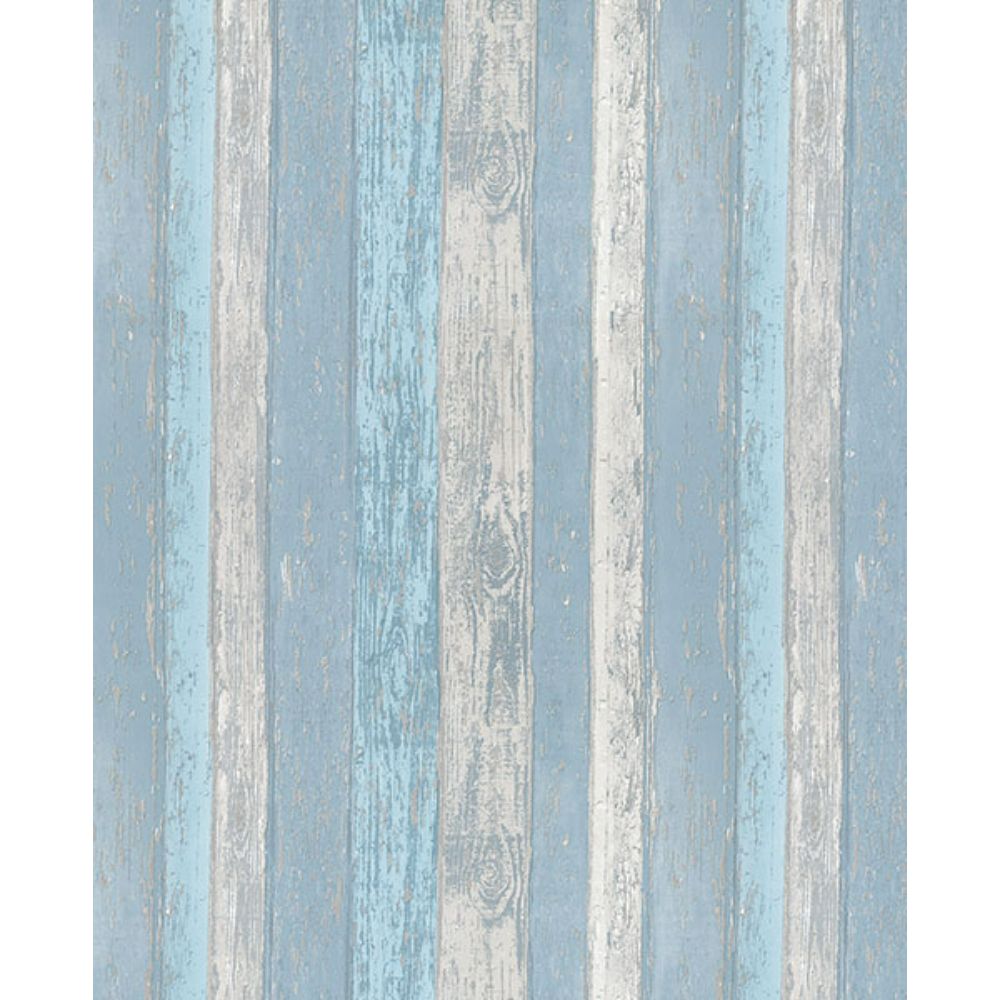Coloroll by Brewster M1062 CWV Cannon Blue Distressed Wood Wallpaper