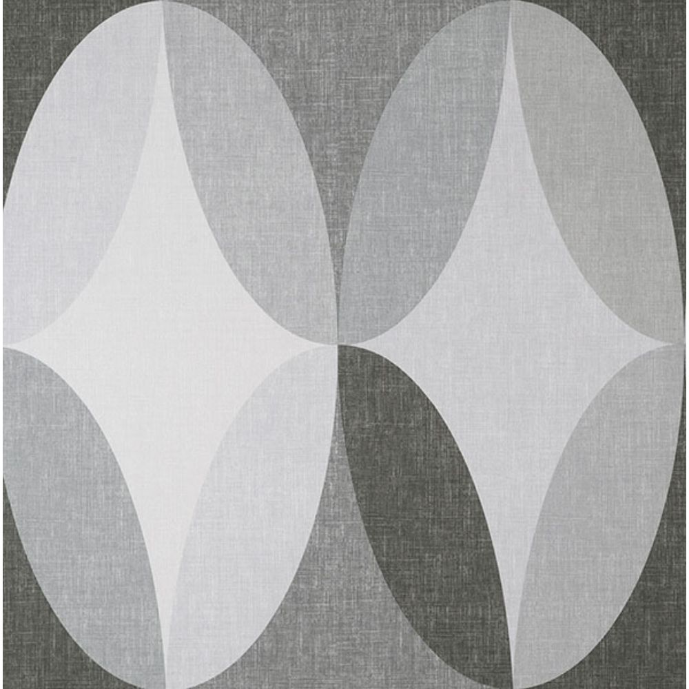 Fine Decor by Brewster M1639 Kirby Charcoal Oval Geo Wallpaper