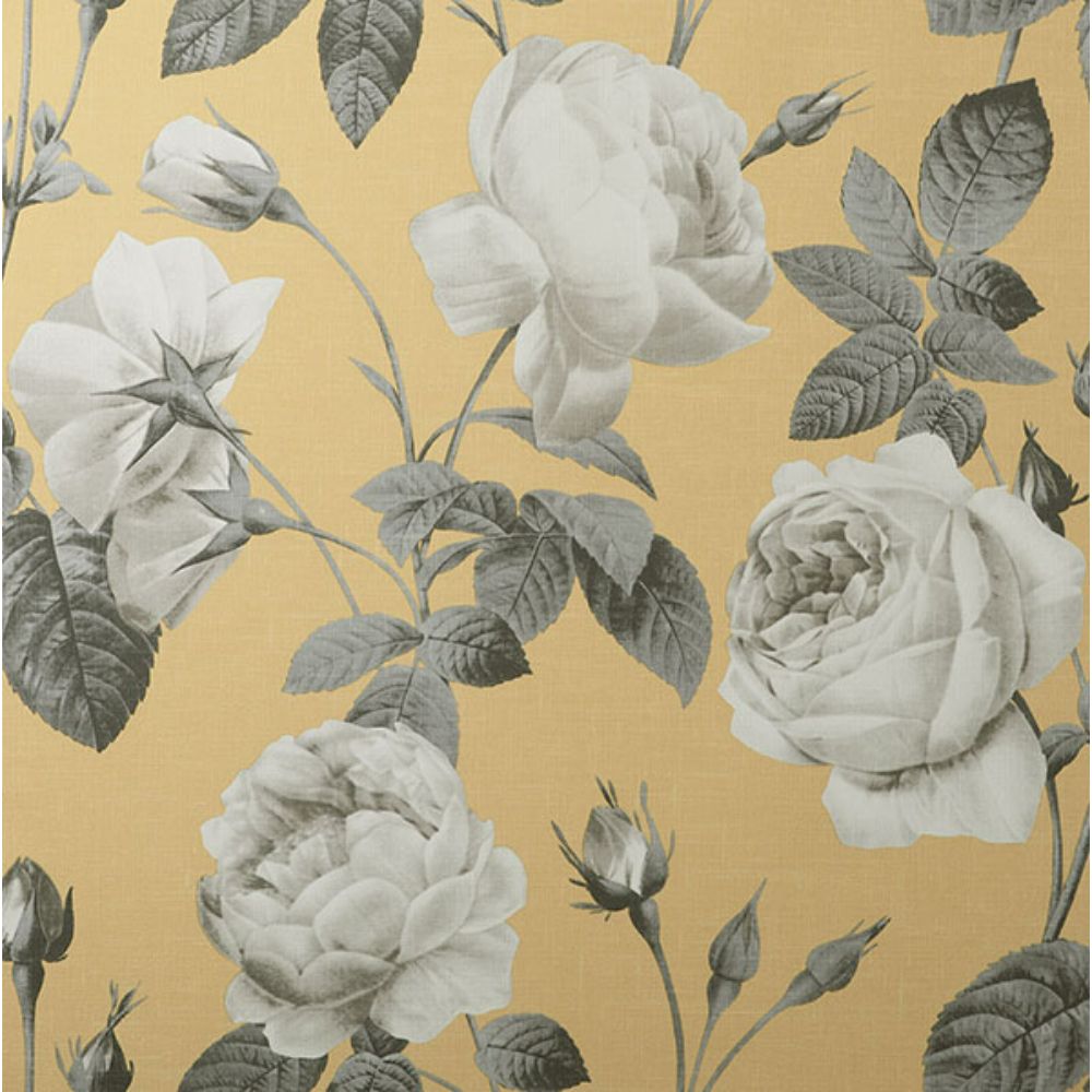 Fine Decor by Brewster M1646 Eden Mustard Floral Wallpaper