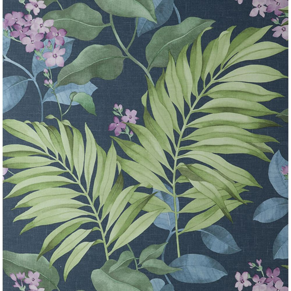Fine Decor by Brewster M1649 Eden Blue Tropical Wallpaper