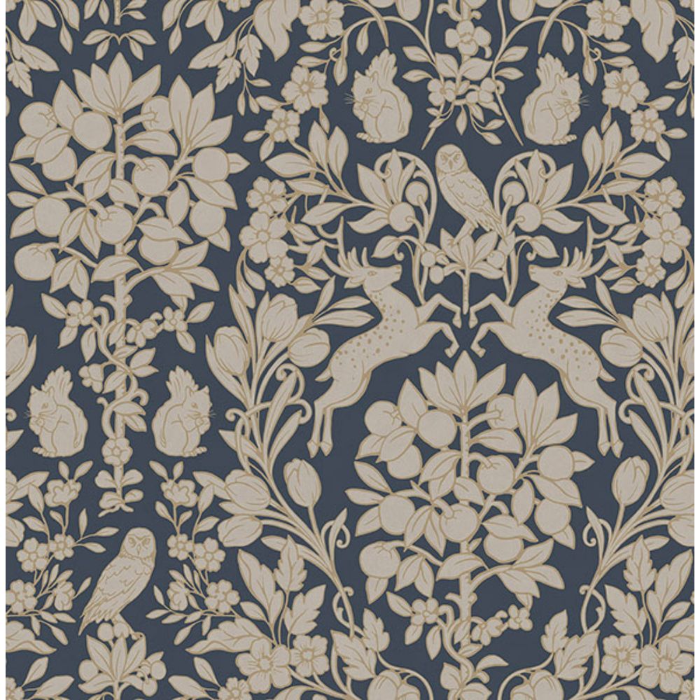 Brewster M1684 Richmond Blue Floral Wallpaper