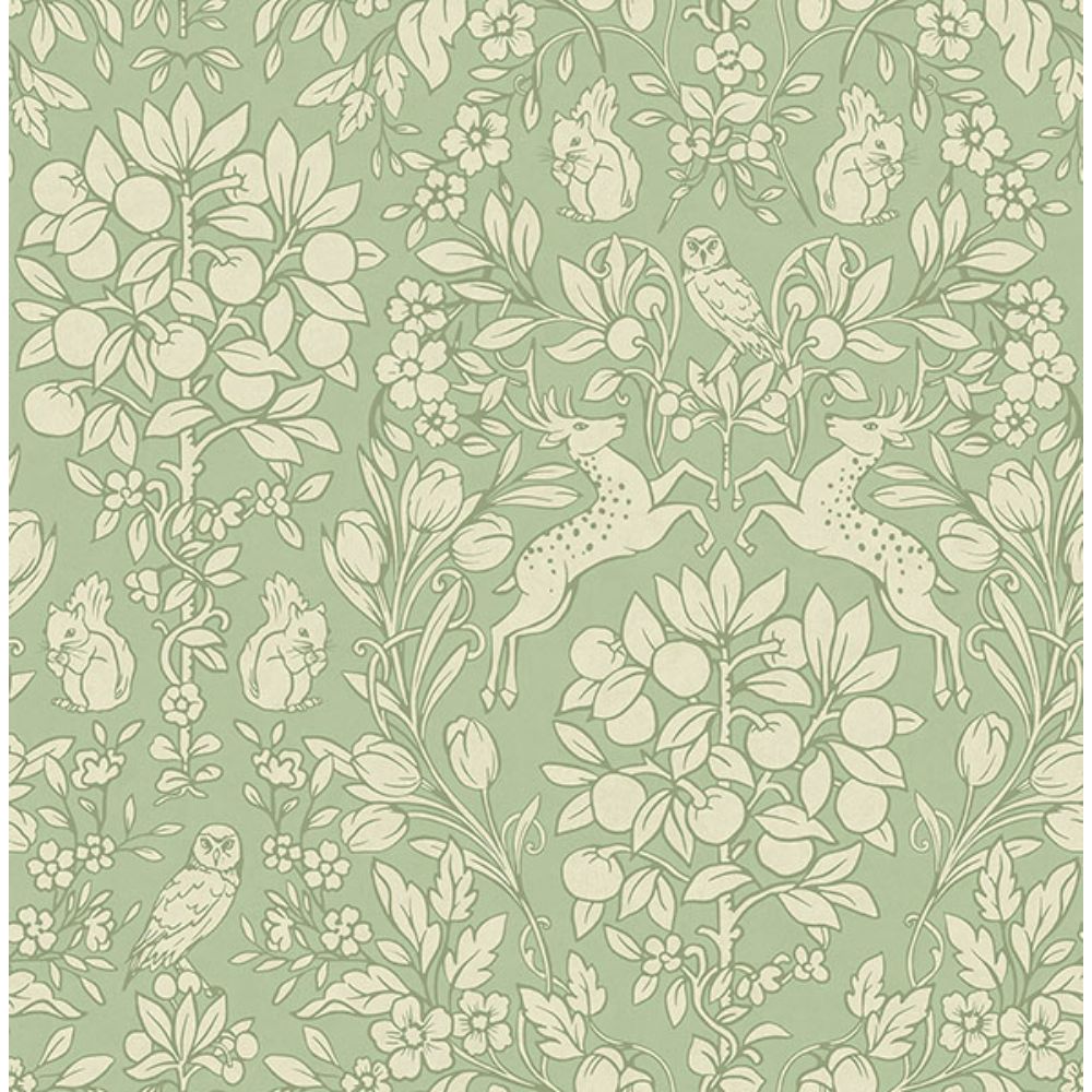 Brewster M1688 Richmond Sage Floral Wallpaper