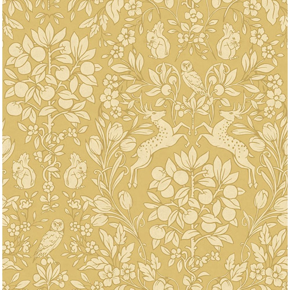 Brewster M1689 Richmond Mustard Floral Wallpaper