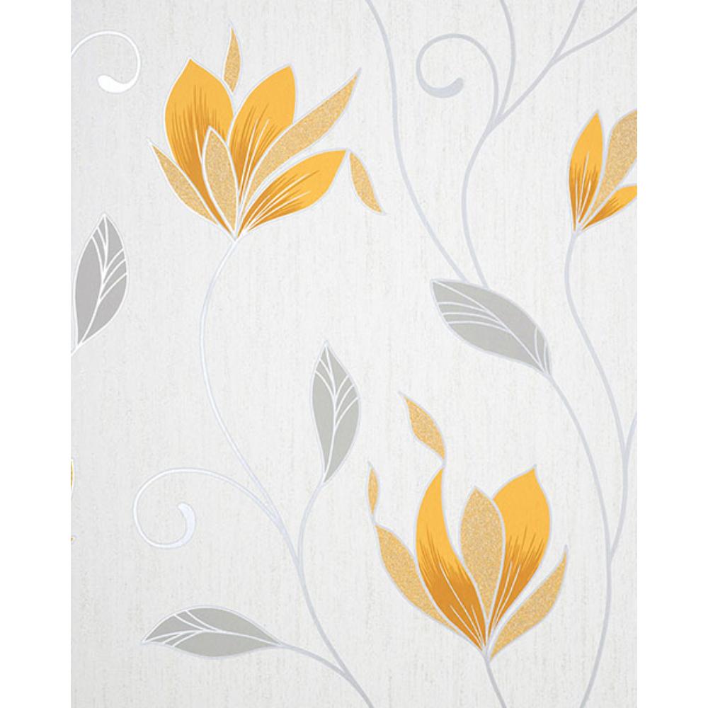 Fine Decor by Brewster M1717 Synergy Yellow Floral Wallpaper
