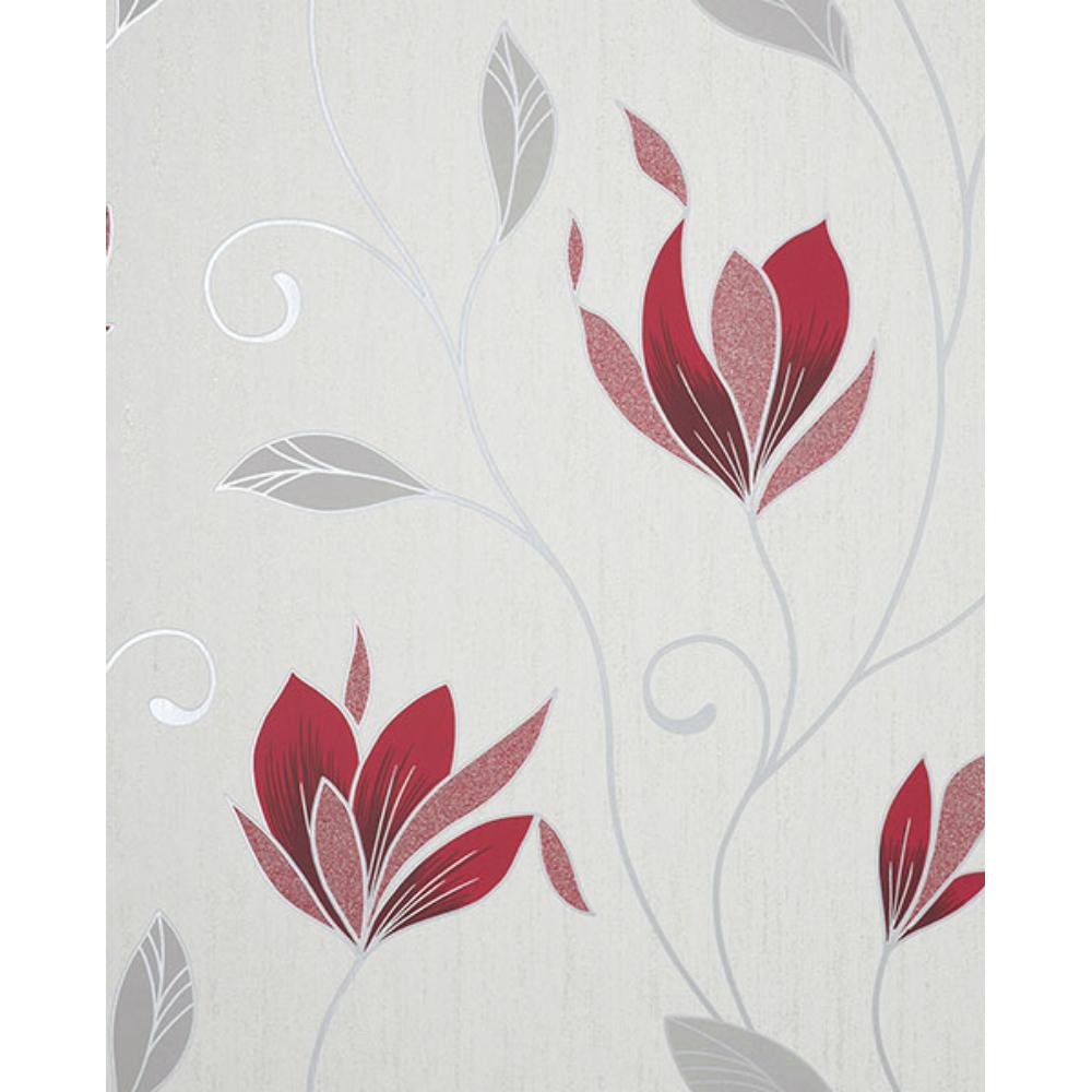 Fine Decor by Brewster M1718 Synergy Ruby Floral Wallpaper