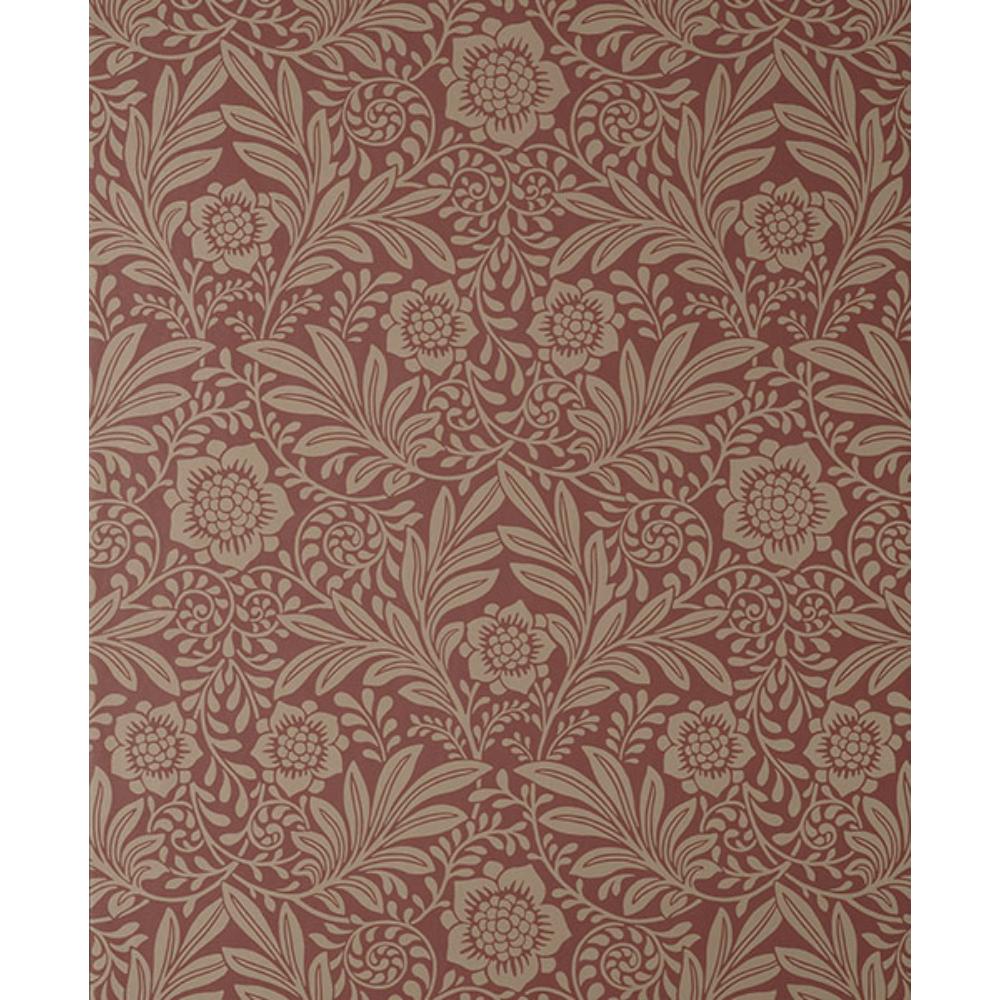 Fine Decor by Brewster M1746 Camille Red Damask Wallpaper