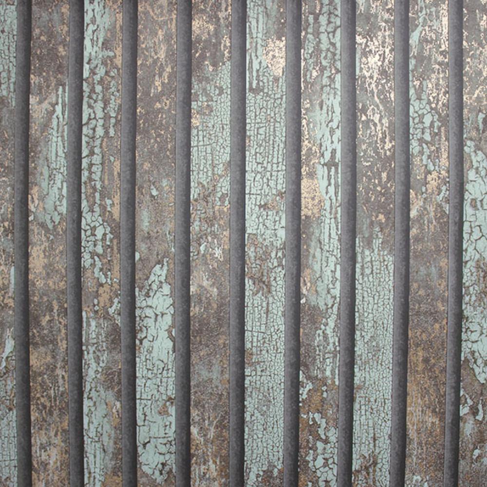 Fine Decor by Brewster M1750 Oxidize Teal Vertical Slats Wallpaper