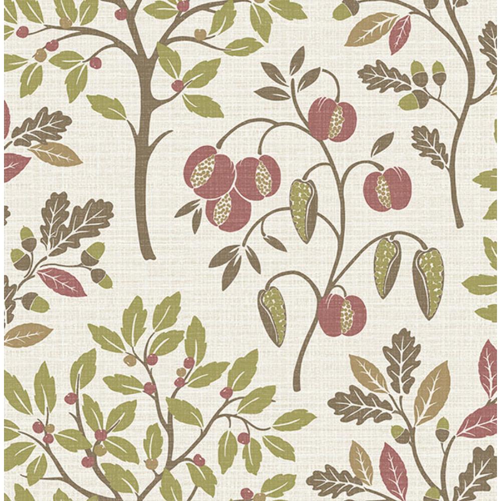 Fine Decor by Brewster M1762 Rowan Olive Autumn Trees Wallpaper