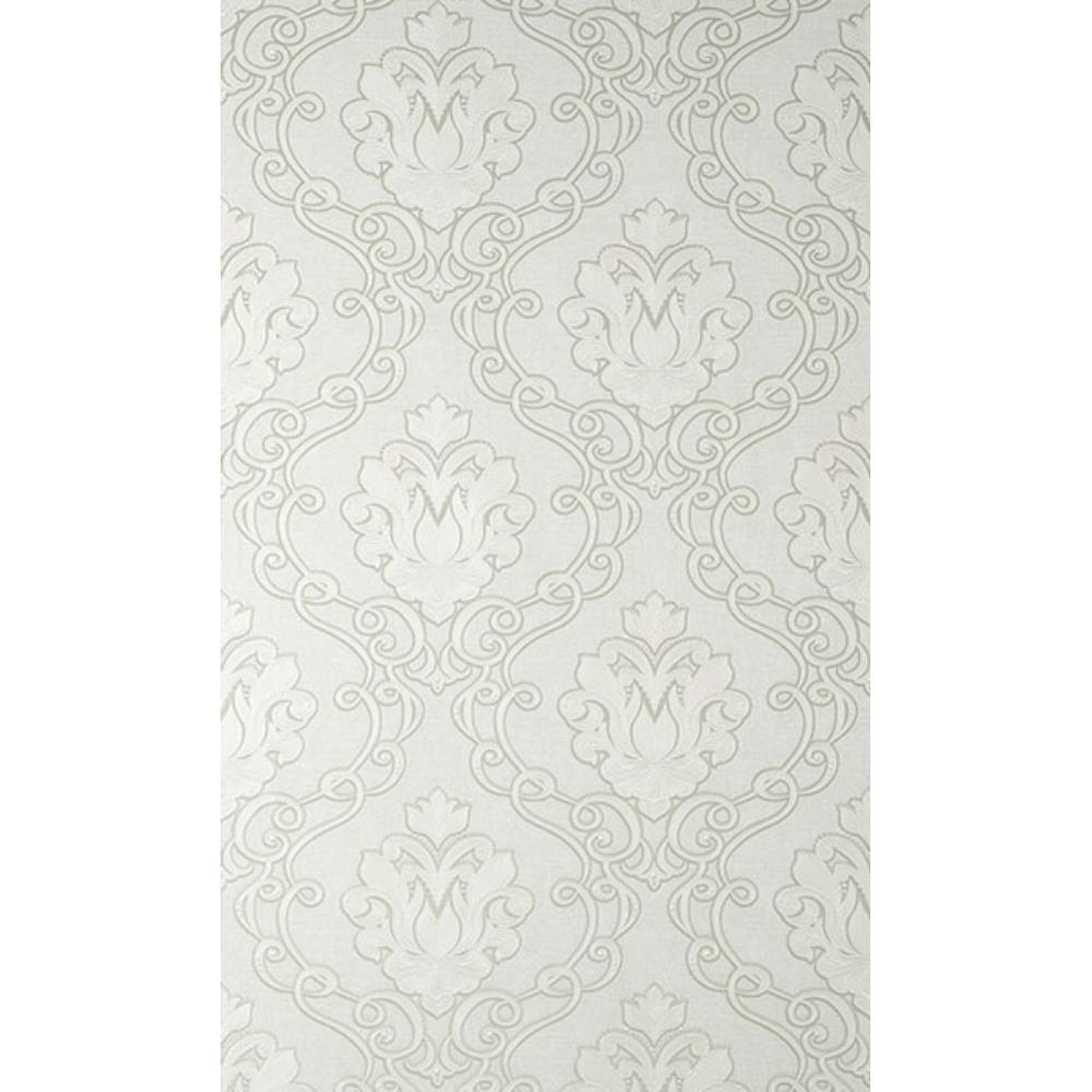 Fine Decor by Brewster M95657 Florentine White Damask Wallpaper