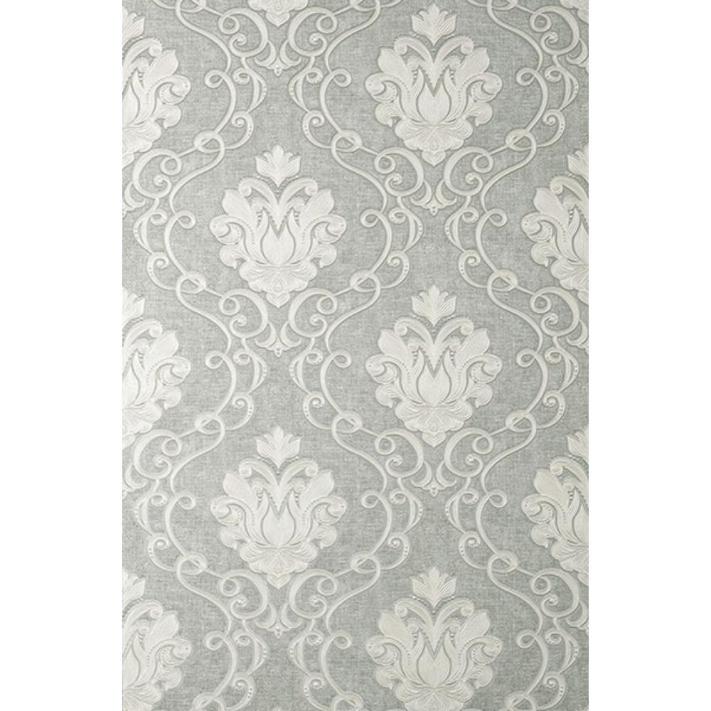 Fine Decor by Brewster M95659 Florentine Grey Damask Wallpaper