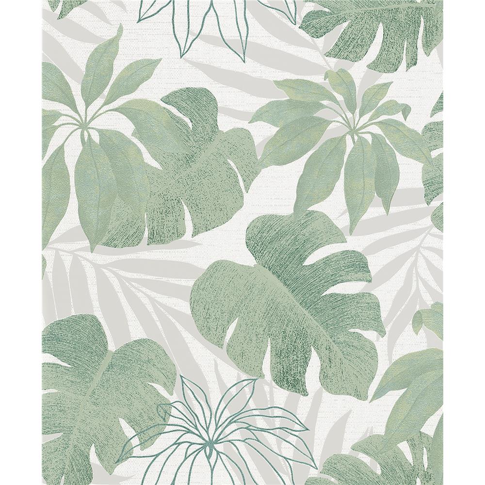 Marburg by Brewster MG31604 Sidewall Nona Green Tropical Leaves Wallpaper