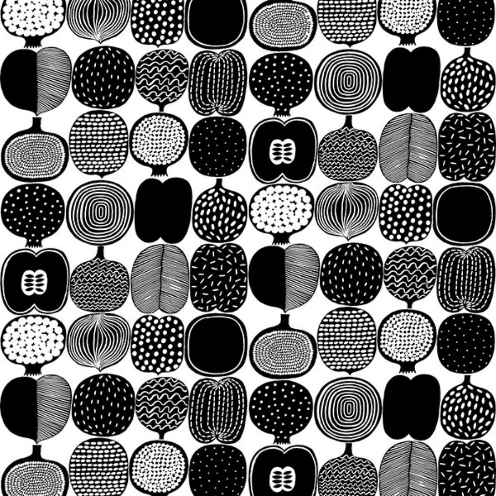 Marimekko by Brewster MKS4501 Black and White Kompotti Peel & Stick Wallpaper