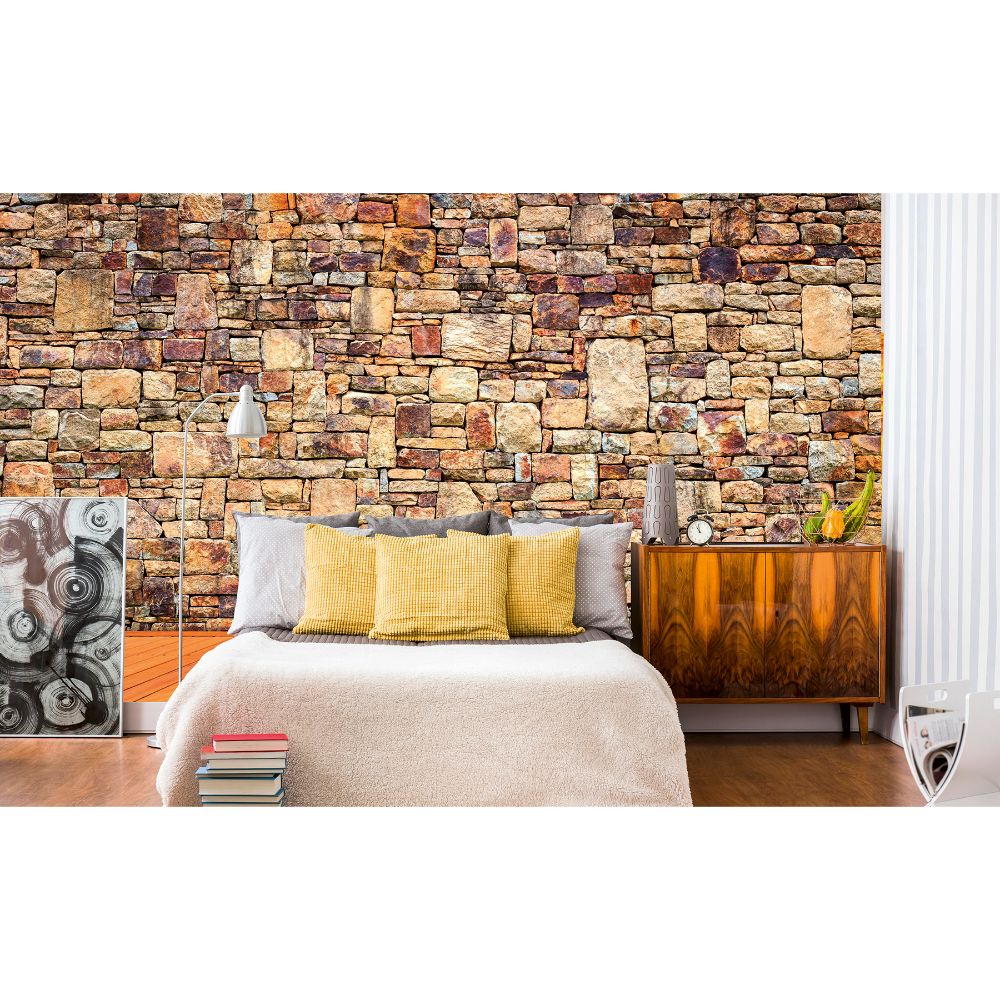 Dimex By Brewster MS-5-0169 Rock Wall Wall Mural in Browns