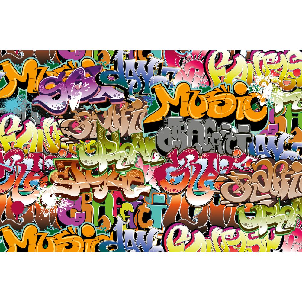 Dimex By Brewster MS-5-0322 Graffiti Art Wall Mural in Multicolor