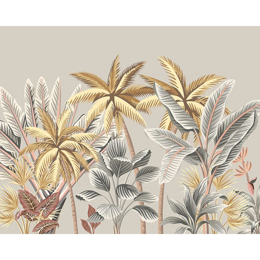 Origin by Brewster MUR199M Golden Tropical Palm Trees Wall Mural