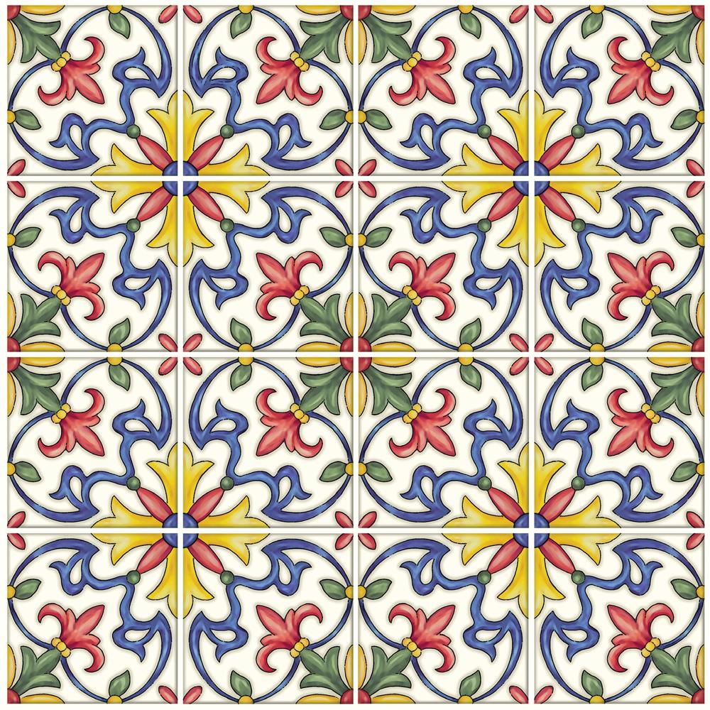 InHome by Brewster NH2365 Tuscan Tile Peel & Stick Backsplash Tiles