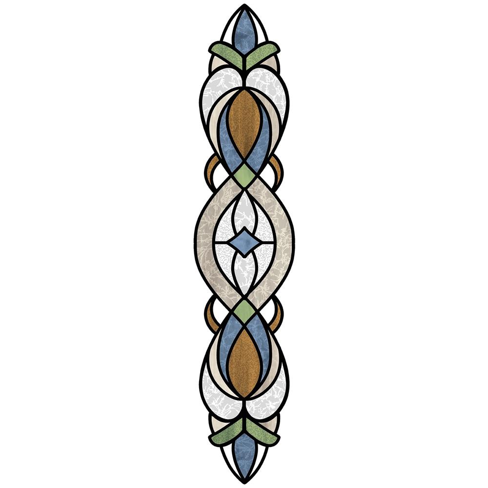 InHome by Brewster NH2418 Blue Bristol Stained Glass Decal