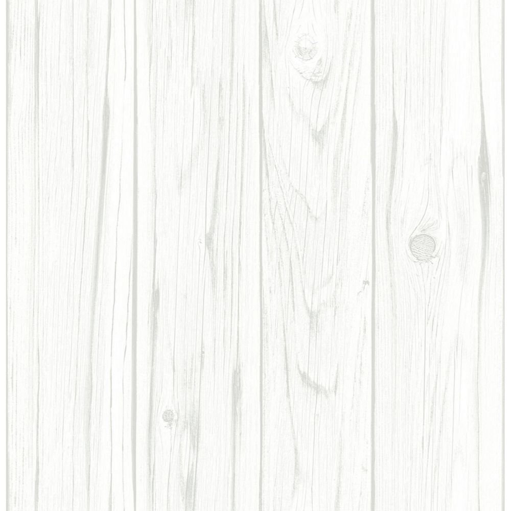 InHome By Brewster NH3551 White Barnwood Peel & Stick Wallpaper