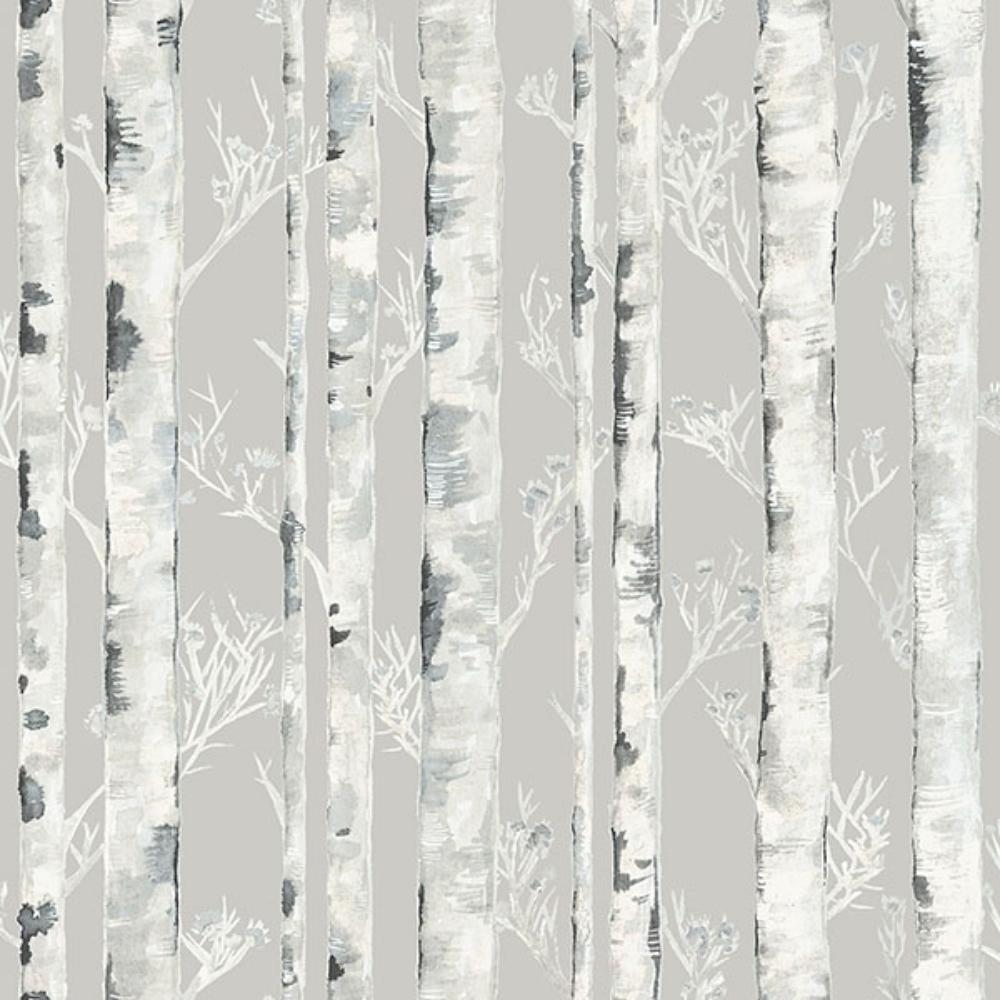 InHome by Brewster NH4332 Birchdale Grey Peel & Stick Wallpaper