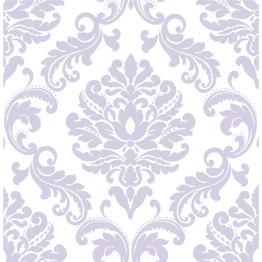 NuWallpaper by Brewster NU1396 NuWallpaper Purple Ariel Peel And Stick Wallpaper