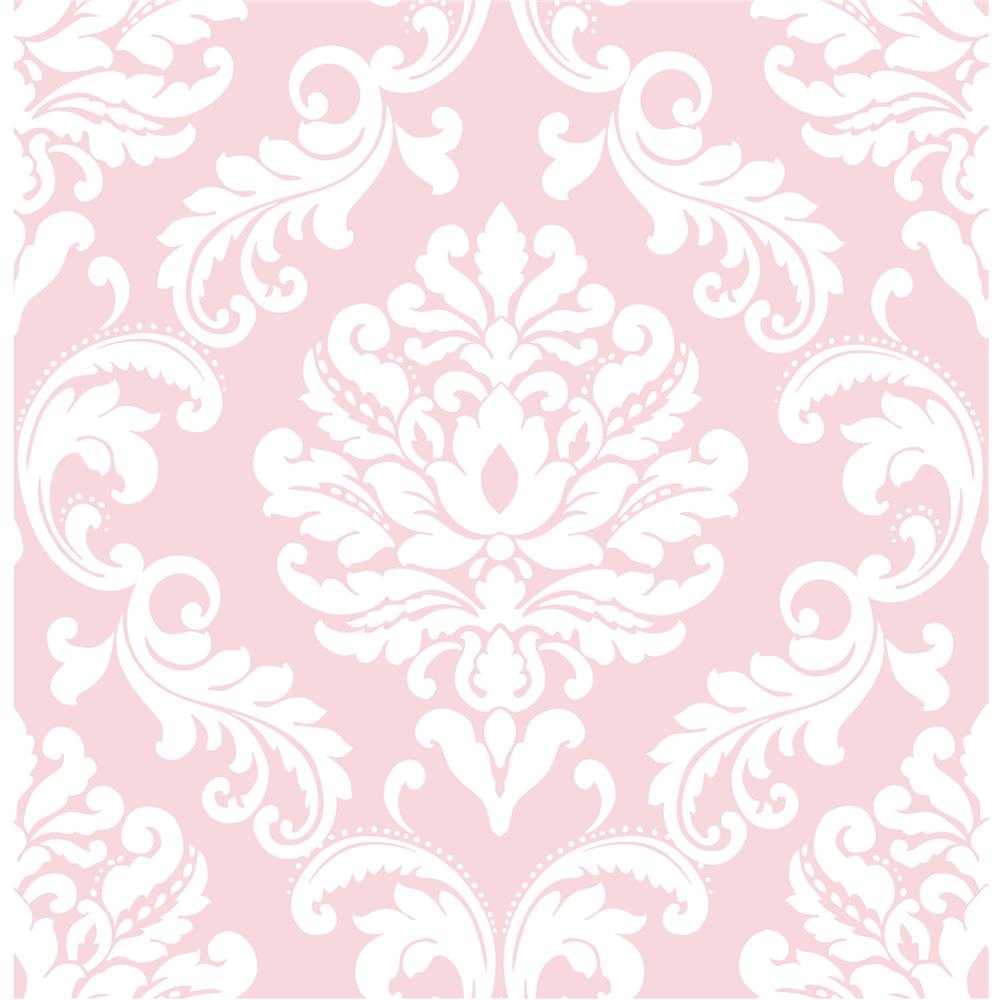 NuWallpaper by Brewster NU1397 NuWallpaper Pink Ariel Peel And Stick Wallpaper