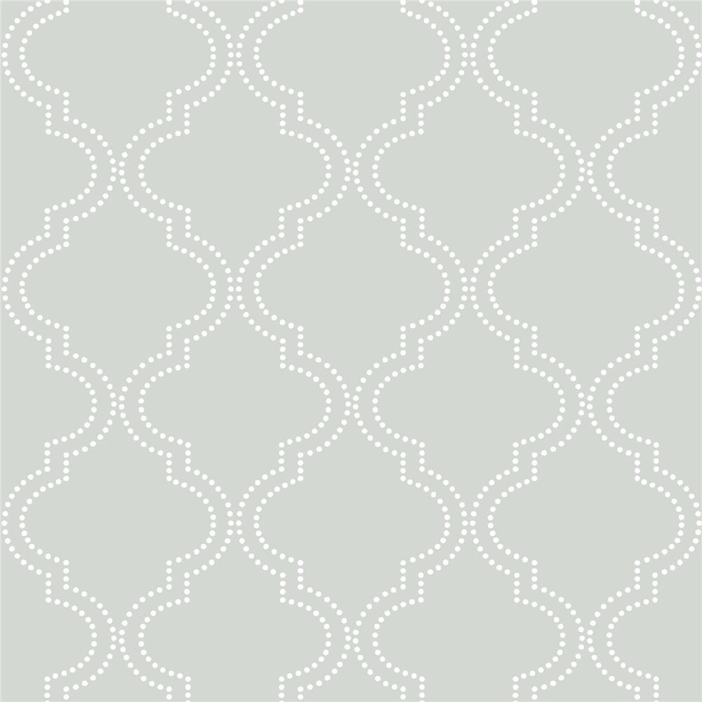 NuWallpaper by Brewster NU1649 Grey Quatrefoil Peel And Stick Wallpaper