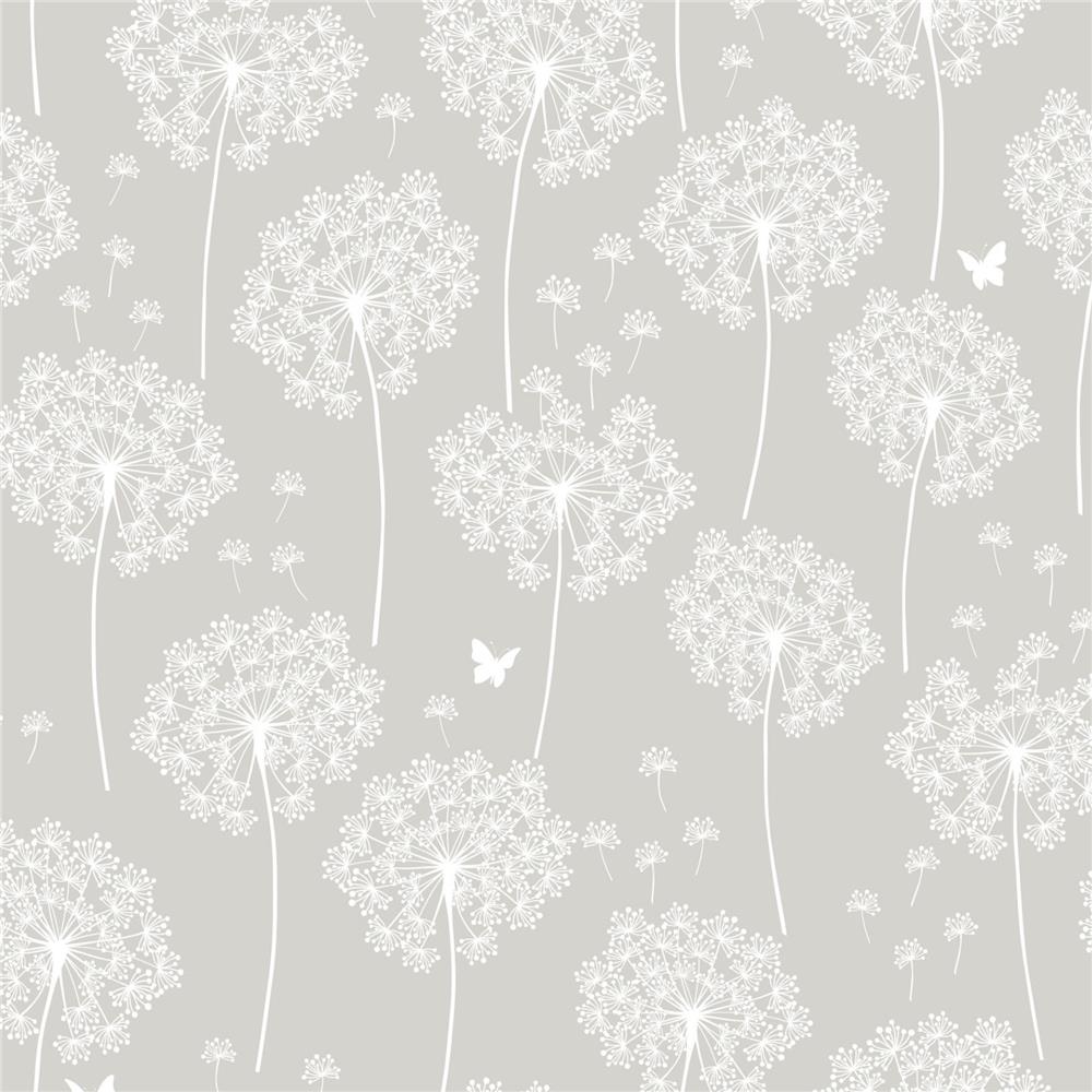 NuWallpaper by Brewster NU1651 Dandelion Taupe Peel And Stick Wallpaper