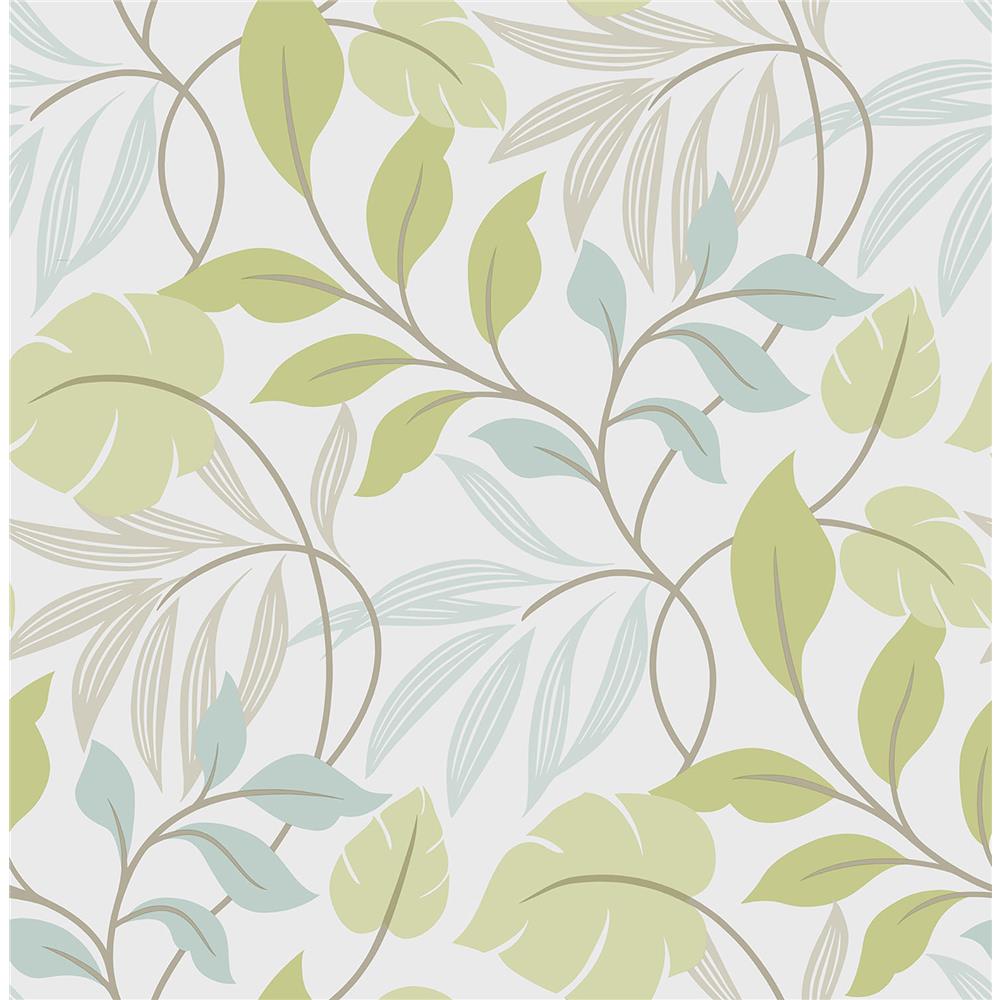 NuWallpaper by Brewster NU1657 Blue and Green Meadow Peel And Stick Wallpaper