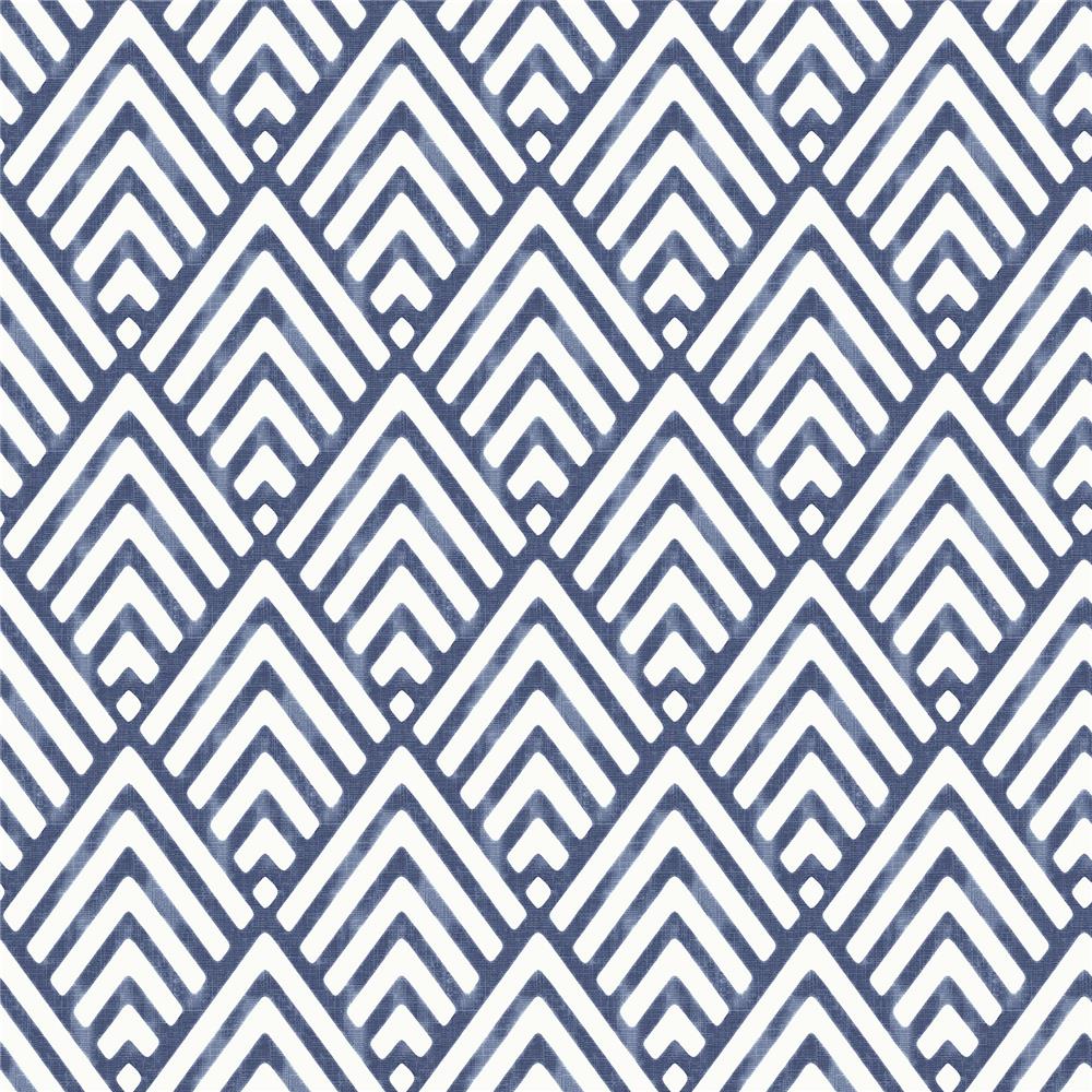 NuWallpaper by Brewster NU1701 Arrowhead Deep Blue Peel and Stick Wallpaper 
