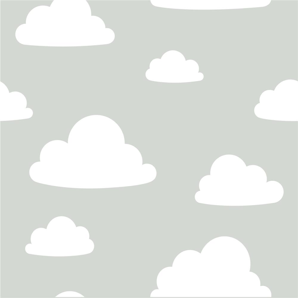 NuWallpaper by Brewster NU1931 Clouds Grey Peel and Stick Wallpaper