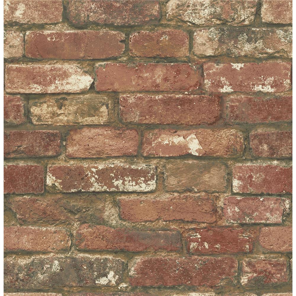 NuWallpaper by Brewster NU2088 West End Brick Peel and Stick Wallpaper