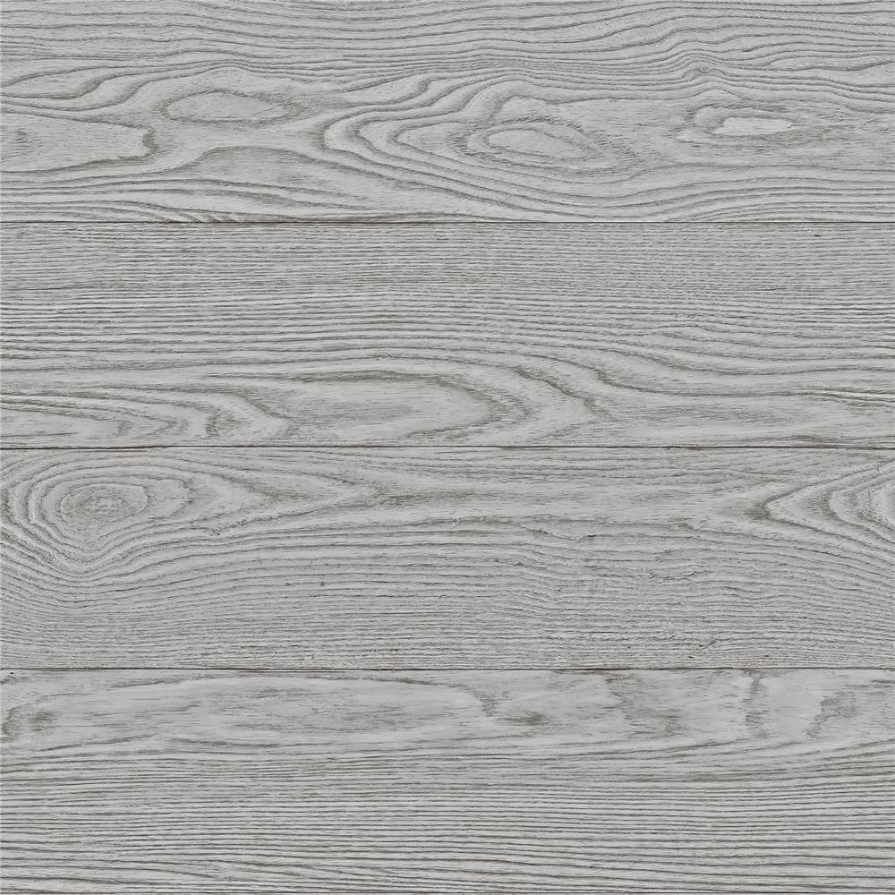 NuWallpaper by Brewster NU2240 Grey Salvaged Wood Peel & Stick Wallpaper