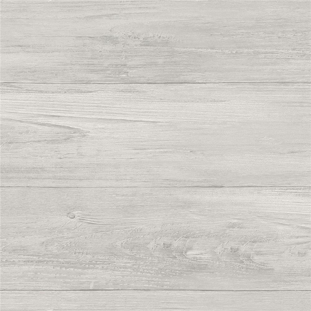 NuWallpaper by Brewster NU2397 Grey Wood Plank Peel & Stick Wallpaper