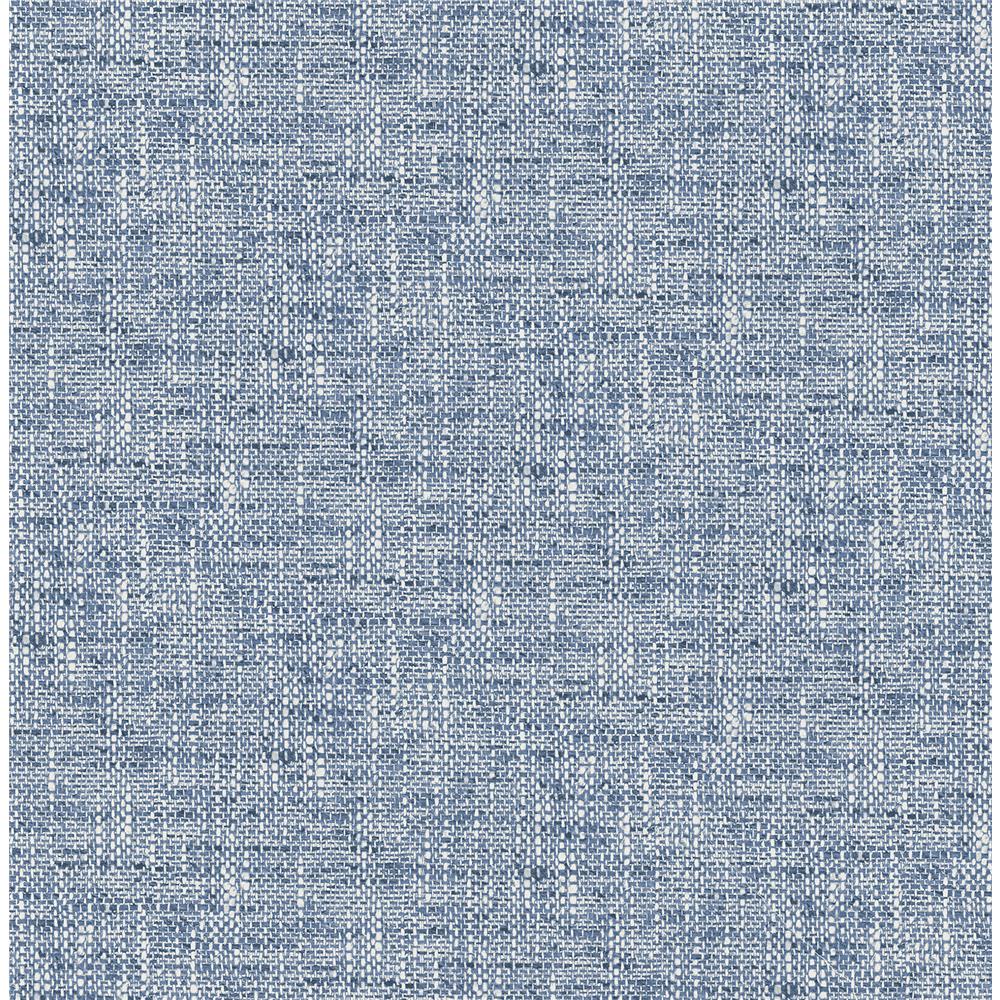 NuWallpaper by Brewster NU2918 Navy Poplin Texture Peel & Stick Wallpaper