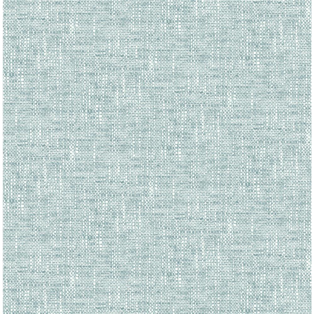 NuWallpaper by Brewster NU2919 Aqua Poplin Texture Peel & Stick Wallpaper