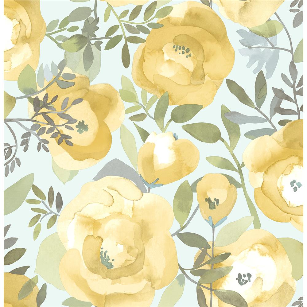 NuWallpaper by Brewster NU3036 Peachy Keen Yellow Peel & Stick Wallpaper