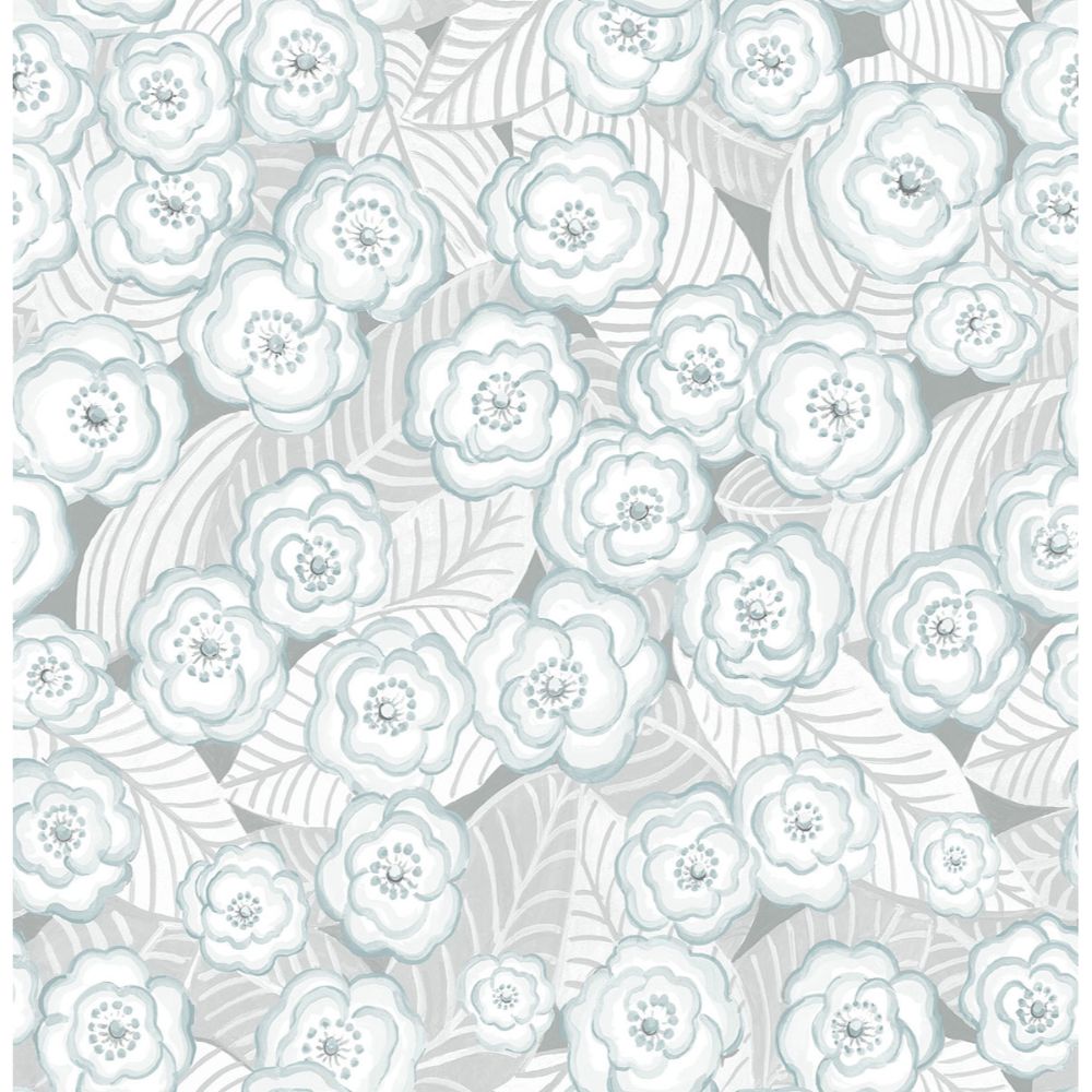 NuWallpaper by Brewster NU3043 Oopsie Daisy Grey Peel & Stick Wallpaper