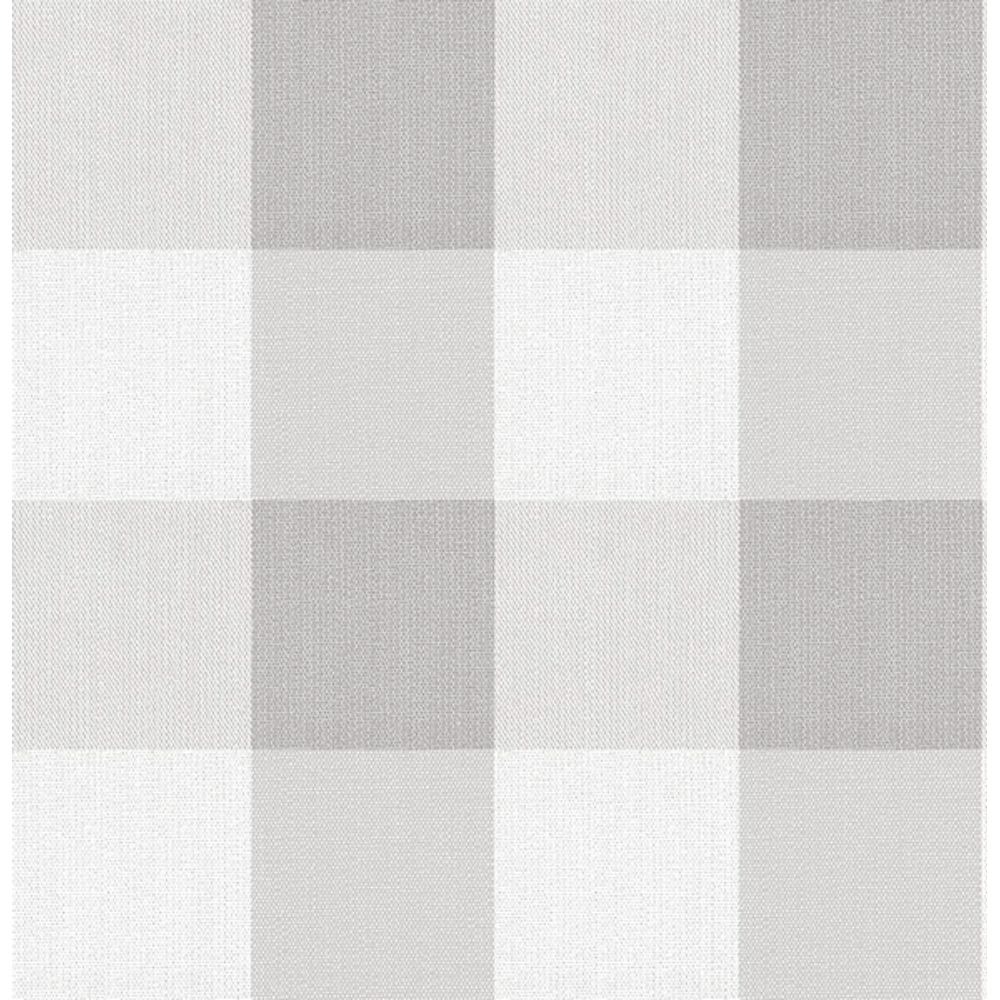 NuWallpaper by Brewster NU3671 Grey Buffalo Plaid Plaid Peel & Stick Wallpaper
