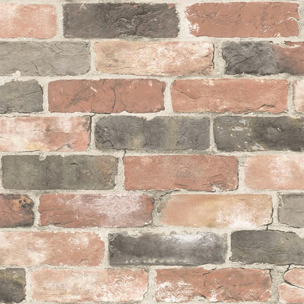 NuWallpaper by Brewster NUS2064 Newport Reclaimed Brick Peel & Stick Wallpaper