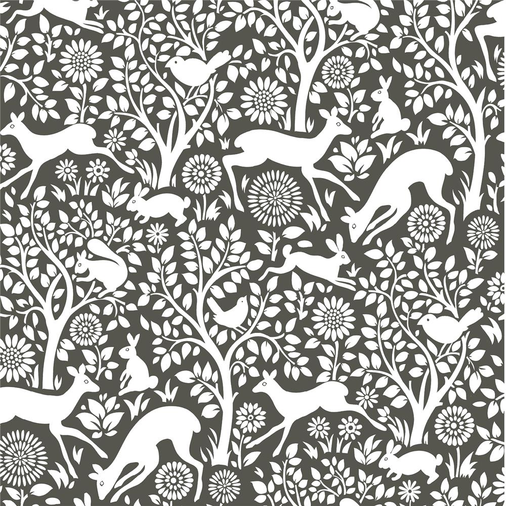 NuWallpaper by Brewster NUS3146 Charcoal Merriment Peel & Stick Wallpaper