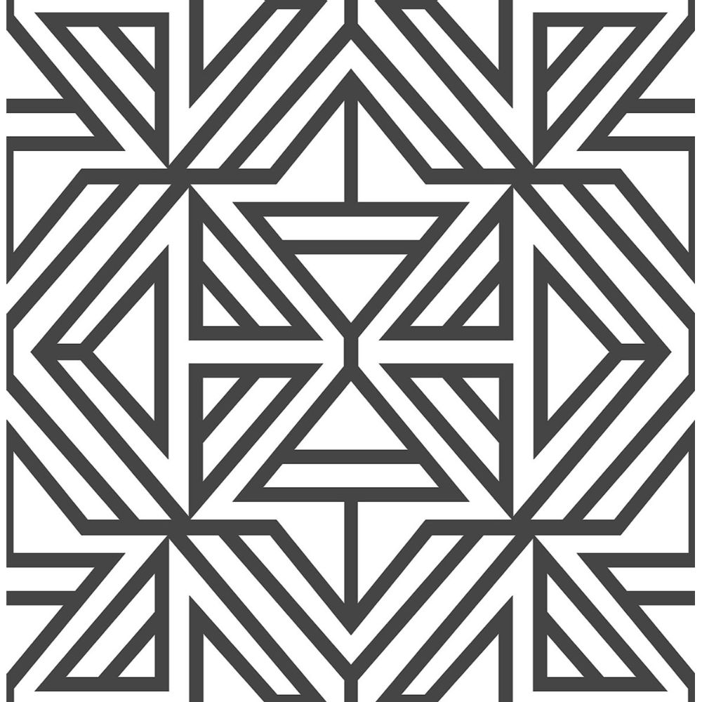 NuWallpaper By Brewster NUS3499 Black Linear Peel & Stick Wallpaper