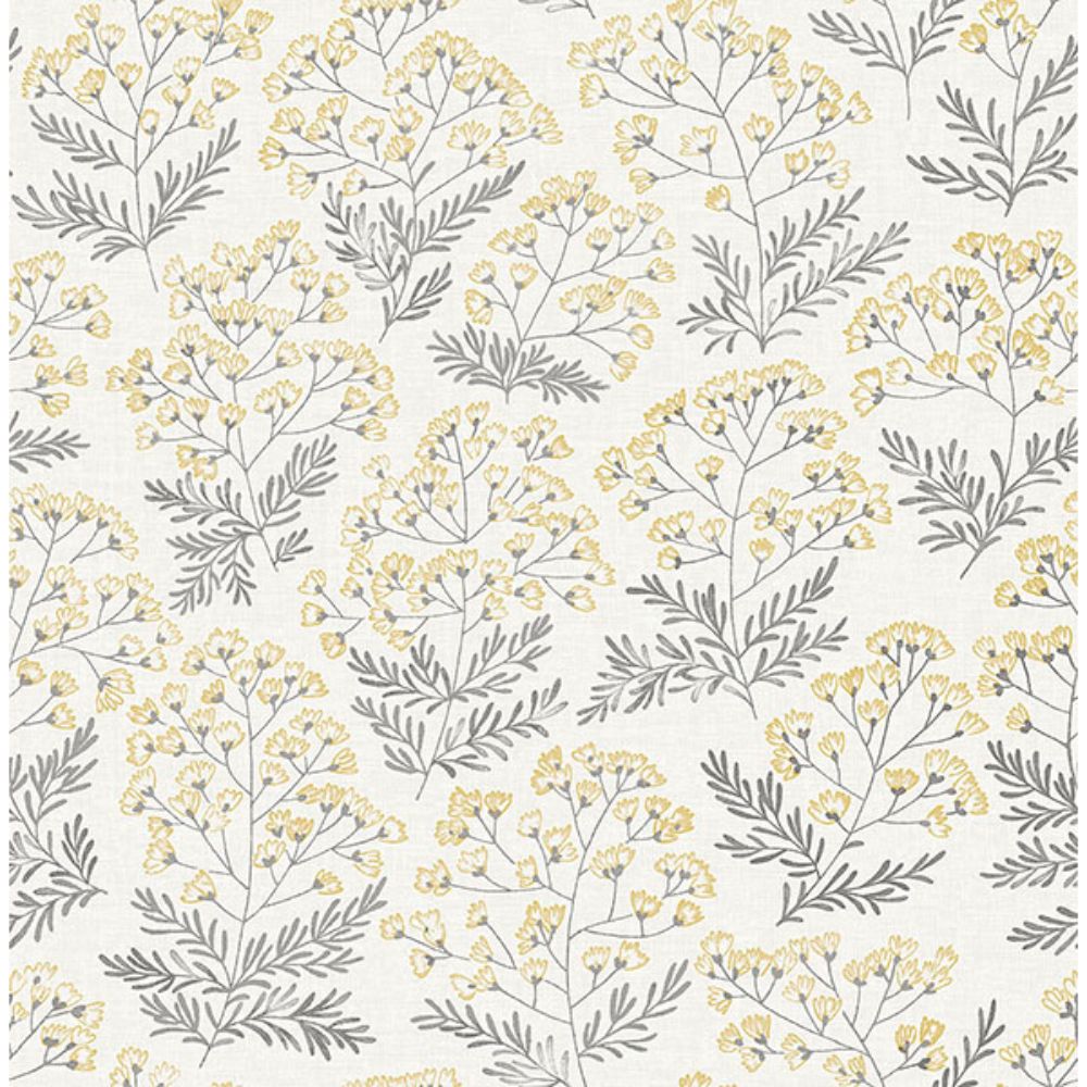 NuWallpaper By Brewster NUS3546 Yellow Wethersfield Peel & Stick Wallpaper