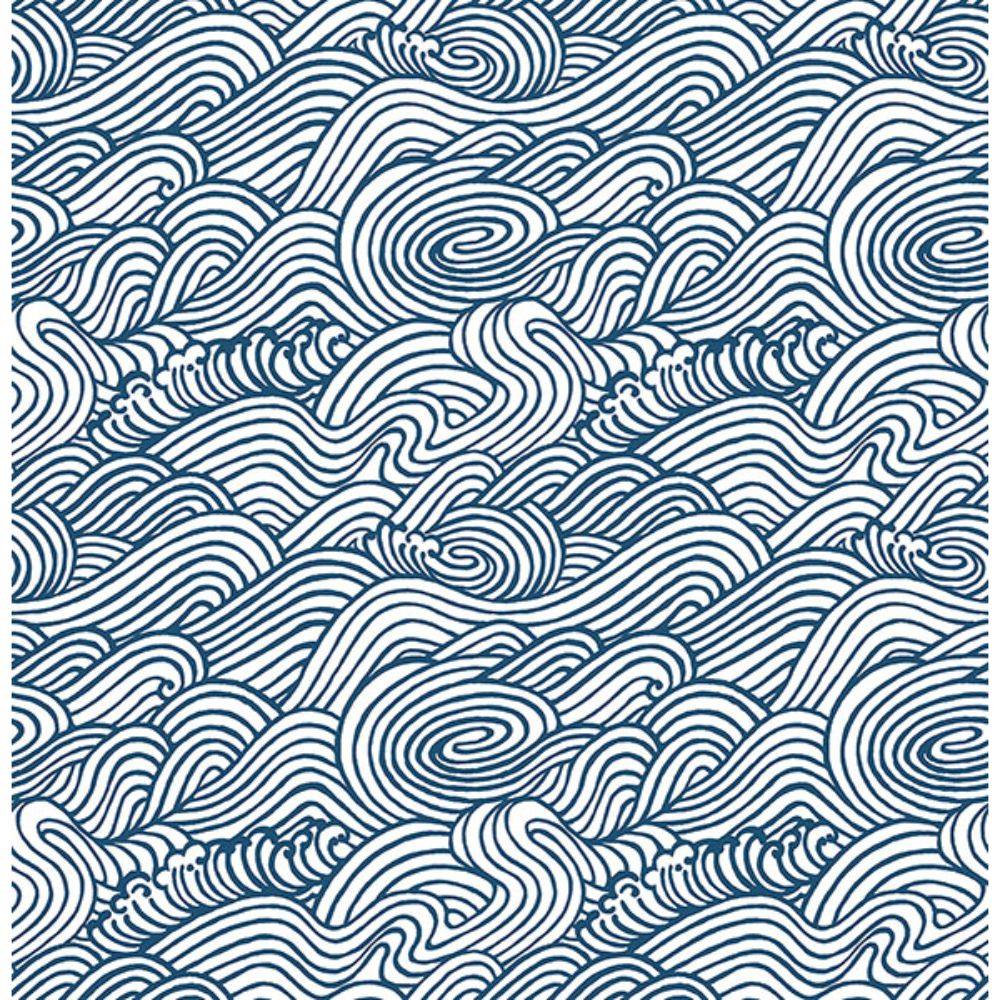 NuWallpaper By Brewster NUS3562 Navy Saybrook Peel & Stick Wallpaper
