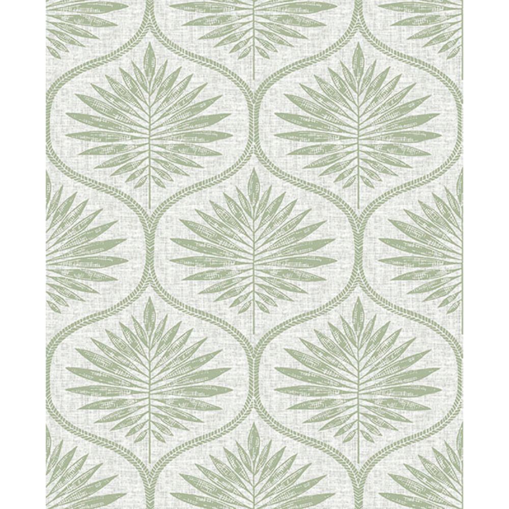 NuWallpaper By Brewster NUS3621 Green Primitive Leaves Peel & Stick Wallpaper