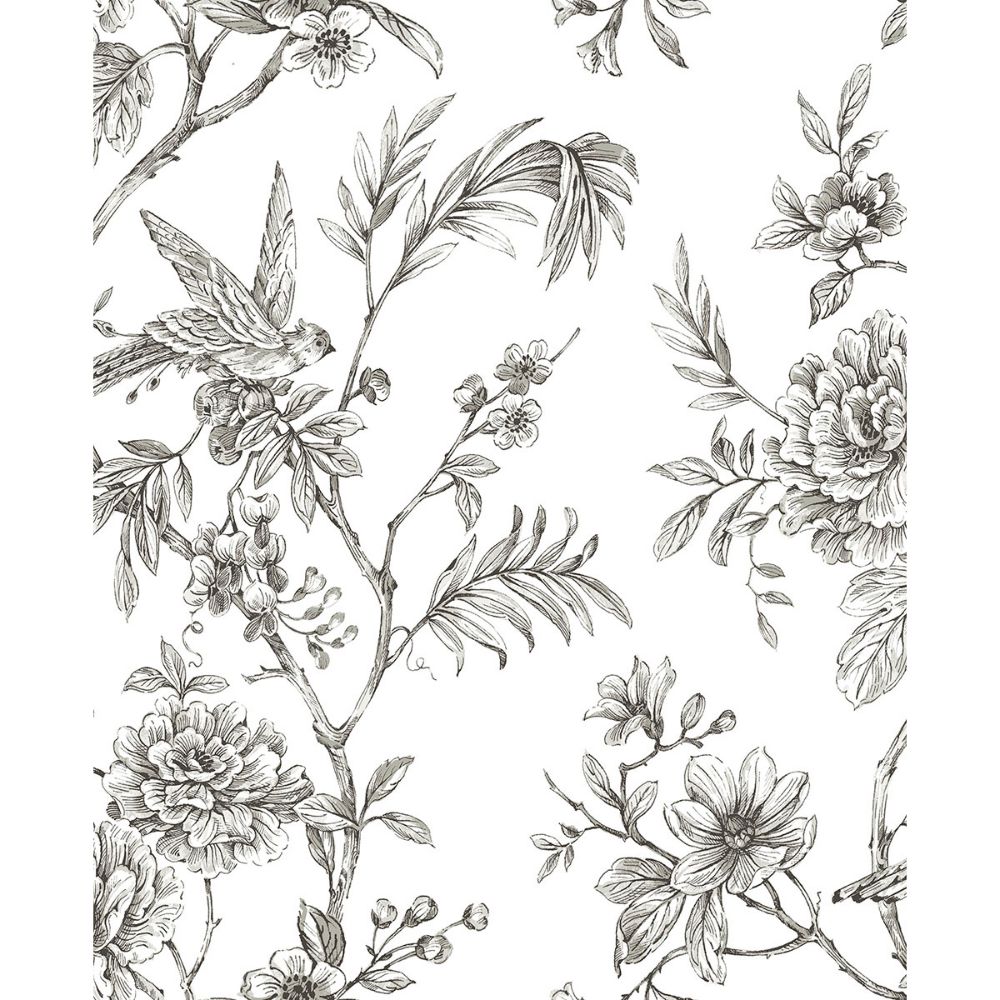 NuWallpaper by Brewster NUS3833 Charcoal Longwood Peel & Stick Wallpaper