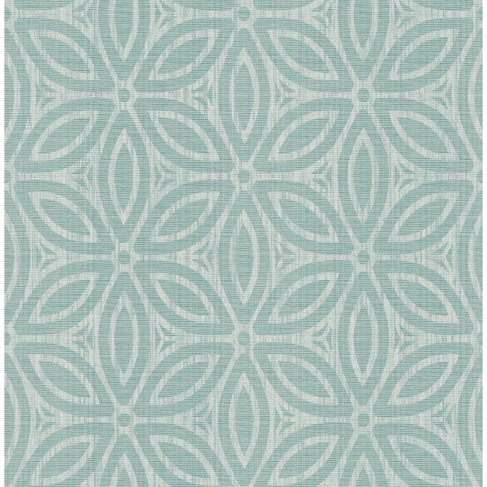 NuWallpaper by Brewster NUS3957 Turquoise Hepatica Petal Peel & Stick String Wallpaper