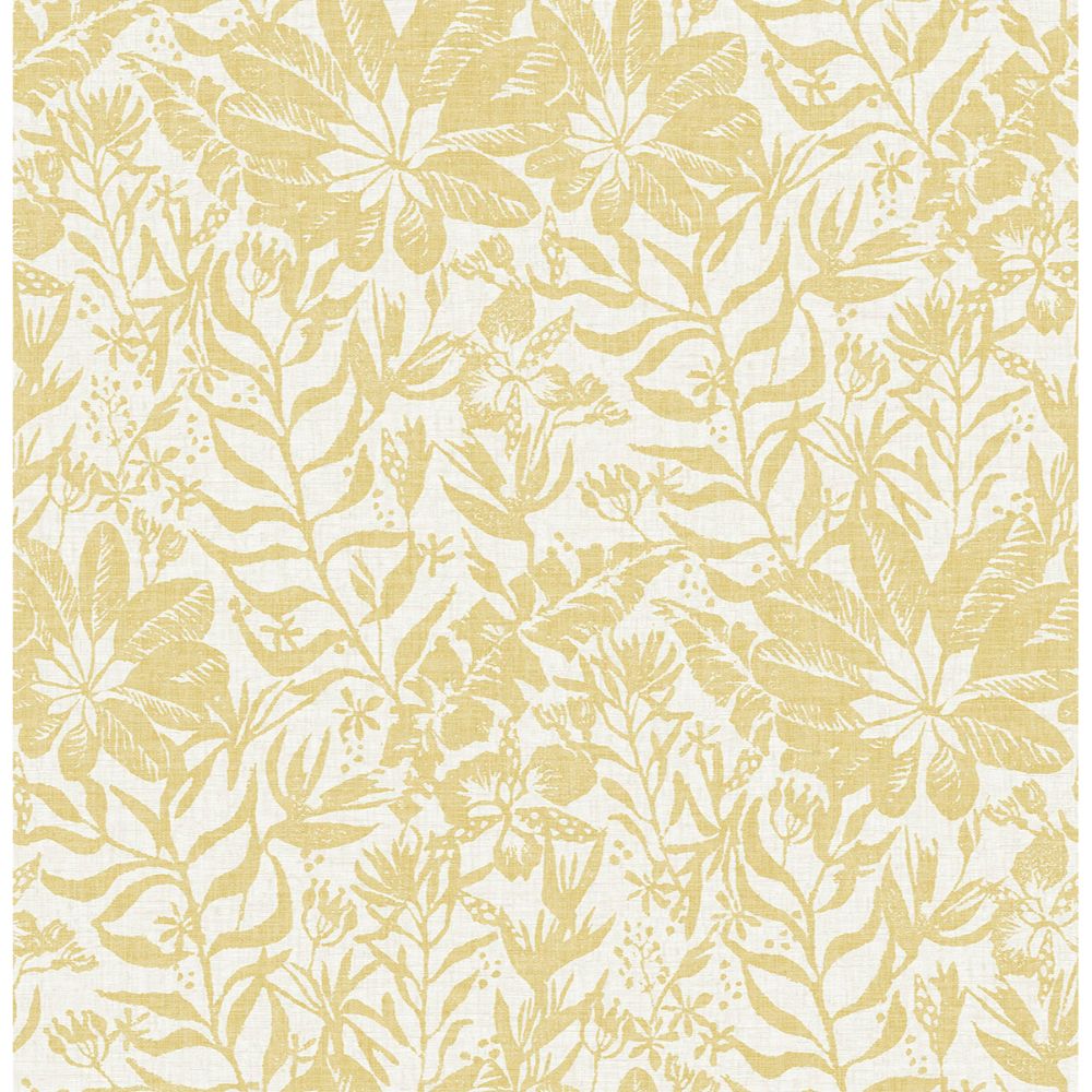 NuWallpaper by Brewster NUS3999 Yellow Foliole Peel & Stick Wallpaper